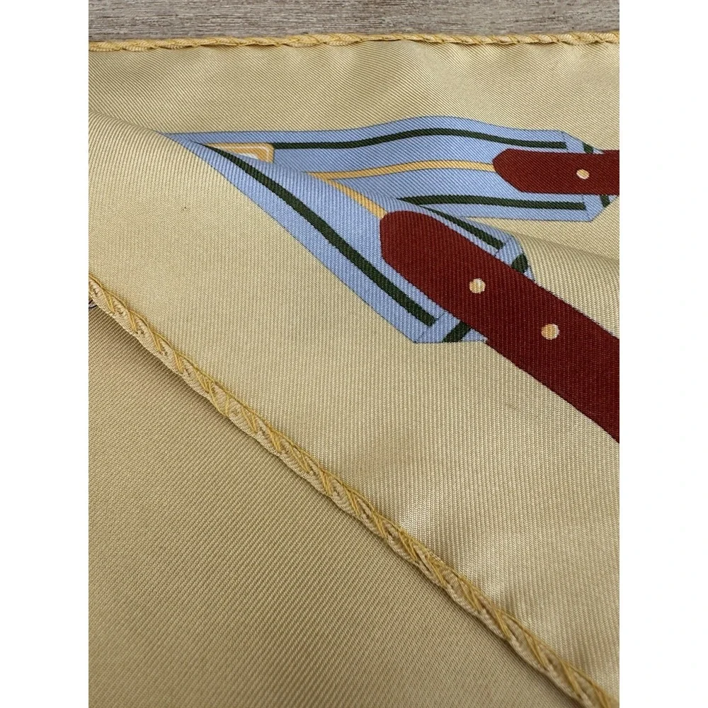 VTG BURBERRYs EQUESTRIAN Horse Bit SILK  SCARF Oblong See Flaws in Pics 17 x 52